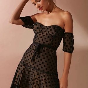 🍋For Love and Lemons Dotty Off-the-Shoulder Mini Dress